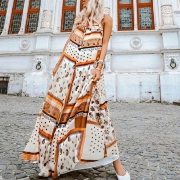 ZARA Paisley Patchwork Print Maxi Dress - Picture 2 of 4